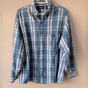 Vintage Bon Homme 100% Cotton Button Down Camping Outdoors Shirt Size M